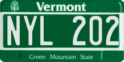 VT license plate NYL202