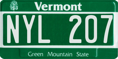 VT license plate NYL207