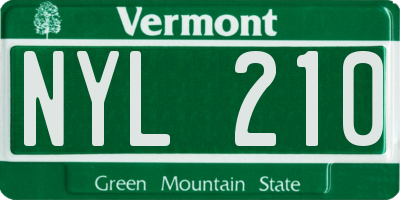 VT license plate NYL210