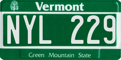 VT license plate NYL229