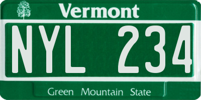 VT license plate NYL234