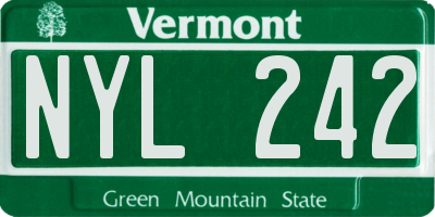 VT license plate NYL242