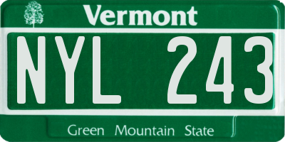 VT license plate NYL243