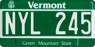 VT license plate NYL245