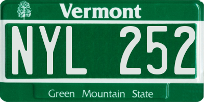 VT license plate NYL252