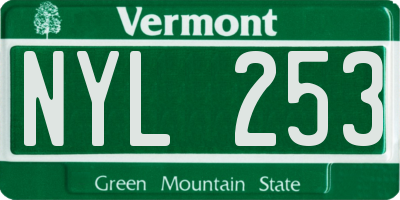 VT license plate NYL253