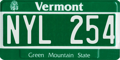 VT license plate NYL254