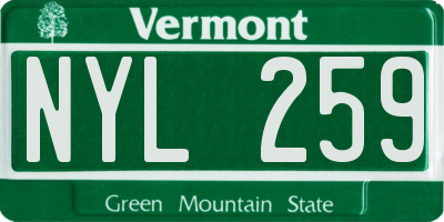 VT license plate NYL259