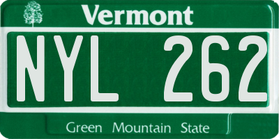 VT license plate NYL262