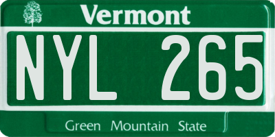 VT license plate NYL265