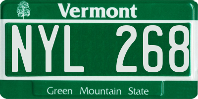 VT license plate NYL268