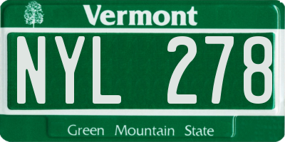 VT license plate NYL278