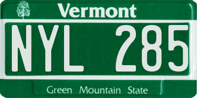 VT license plate NYL285