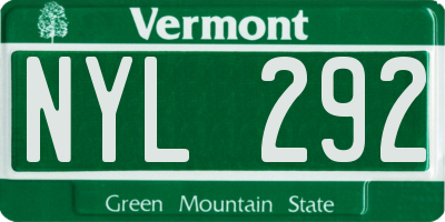 VT license plate NYL292