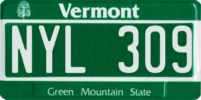 VT license plate NYL309