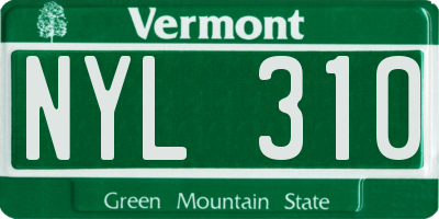 VT license plate NYL310