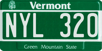 VT license plate NYL320