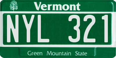 VT license plate NYL321