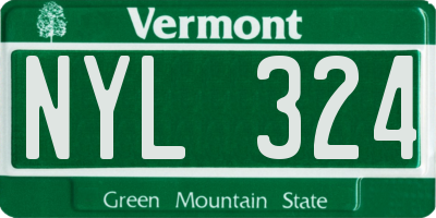 VT license plate NYL324