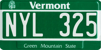 VT license plate NYL325
