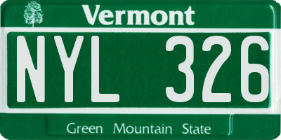 VT license plate NYL326