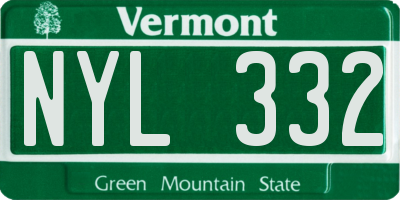 VT license plate NYL332