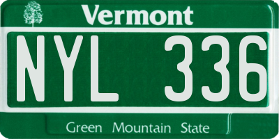 VT license plate NYL336