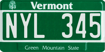 VT license plate NYL345