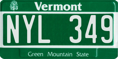 VT license plate NYL349