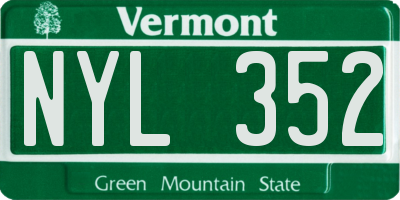 VT license plate NYL352