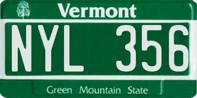 VT license plate NYL356