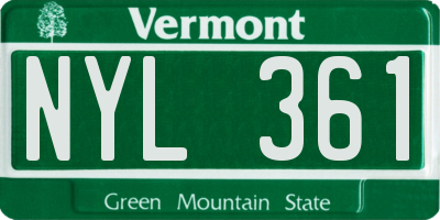 VT license plate NYL361