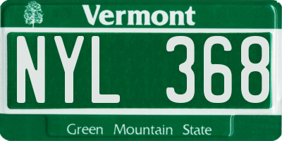 VT license plate NYL368