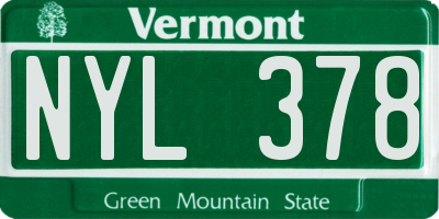 VT license plate NYL378