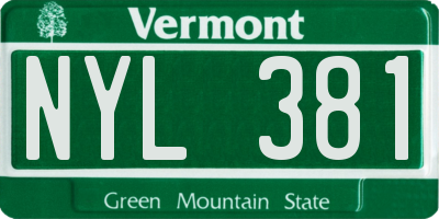 VT license plate NYL381