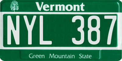 VT license plate NYL387