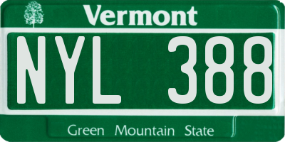VT license plate NYL388