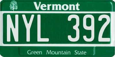 VT license plate NYL392