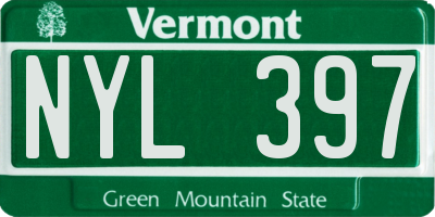 VT license plate NYL397