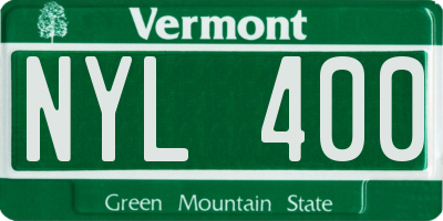 VT license plate NYL400