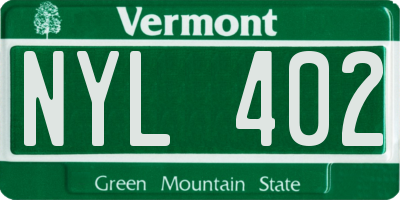 VT license plate NYL402