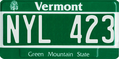 VT license plate NYL423
