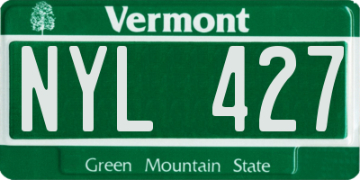 VT license plate NYL427