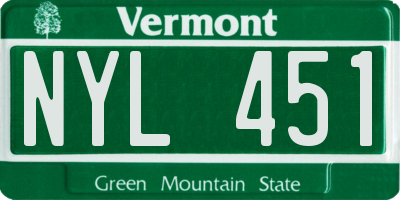 VT license plate NYL451