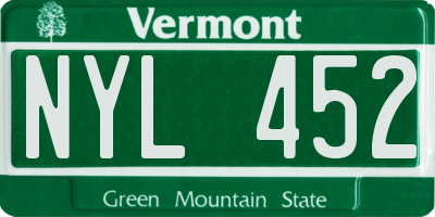 VT license plate NYL452