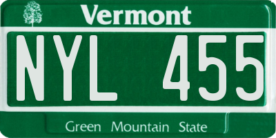 VT license plate NYL455