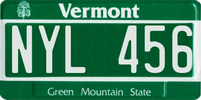VT license plate NYL456