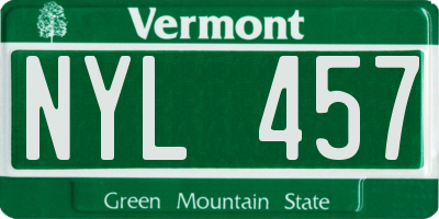 VT license plate NYL457