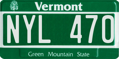 VT license plate NYL470