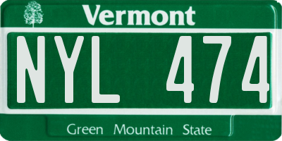 VT license plate NYL474